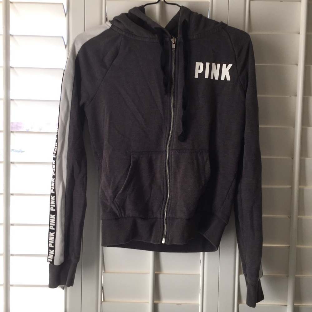 PINK Grey Full Zip Jacket